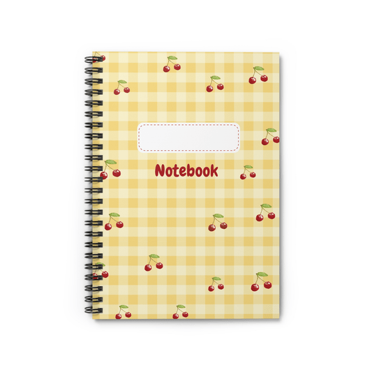 Gingham style  yellow spiral notebook - printable & instant download (A4 size)