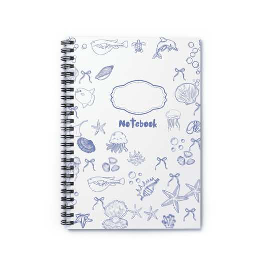 Blue ocean aesthetic notebook - printable & instant download (A5 size)