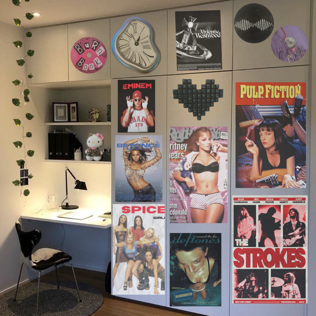 “ Famous 2000s posters Printable posters room decor –2000’s Set of 8 Aesthetic Prints, Instant Download"