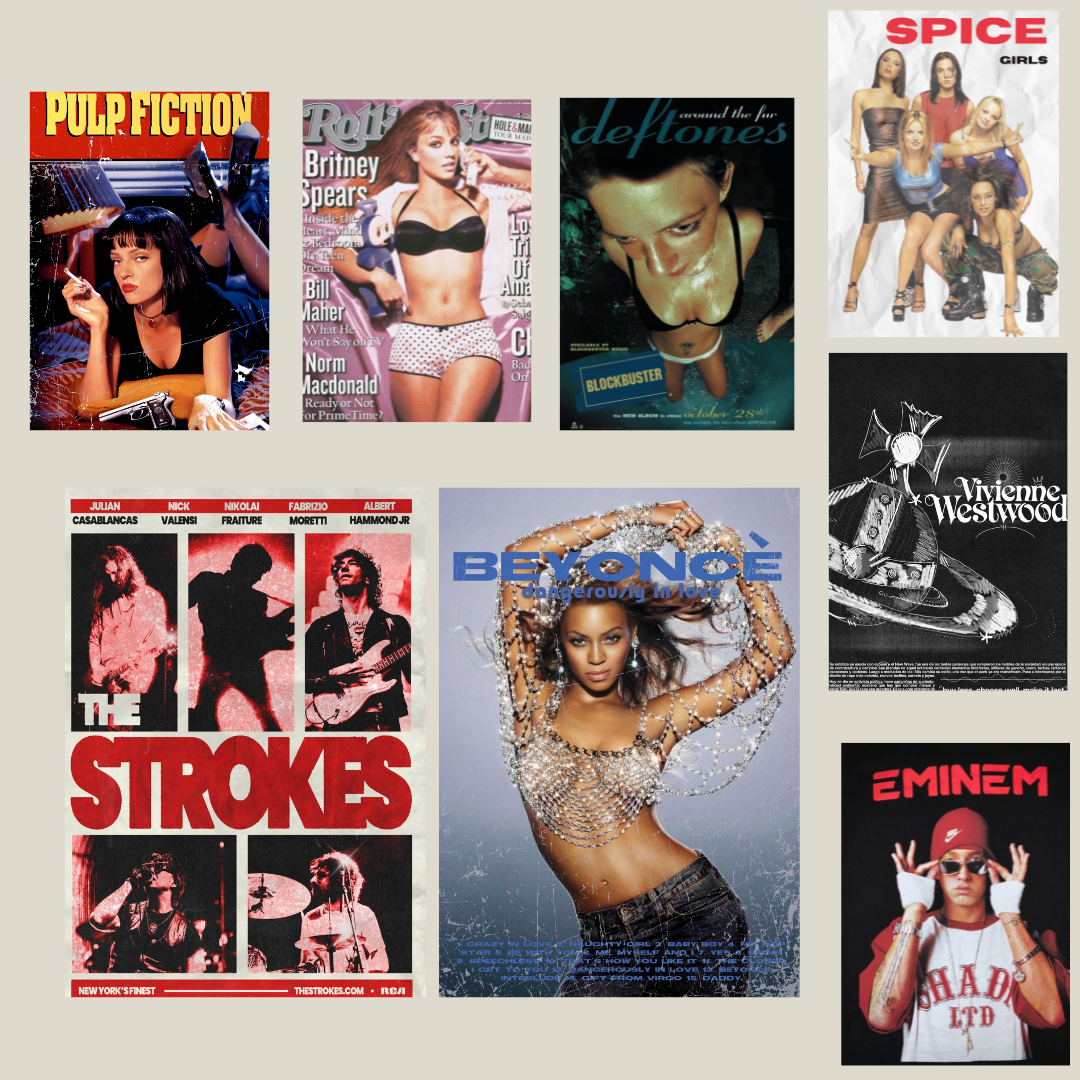 “ Famous 2000s posters Printable posters room decor –2000’s Set of 8 Aesthetic Prints, Instant Download"